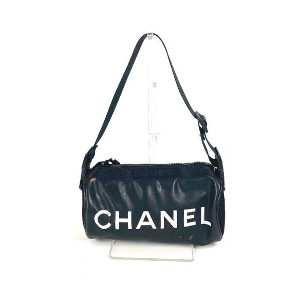 CHANEL Sports CC CC Mark logo bag Shoulder Bag rubber Black/White - Picture 1 of 15